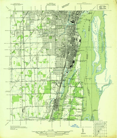 United States Geological Survey Wyandotte, MI (1936, 31680-Scale) digital map
