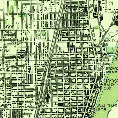 United States Geological Survey Wyandotte, MI (1936, 31680-Scale) digital map