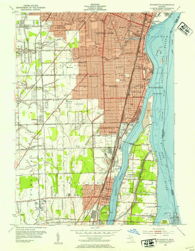 United States Geological Survey Wyandotte, MI (1952, 24000-Scale) digital map