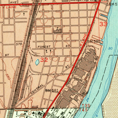 United States Geological Survey Wyandotte, MI (1952, 24000-Scale) digital map
