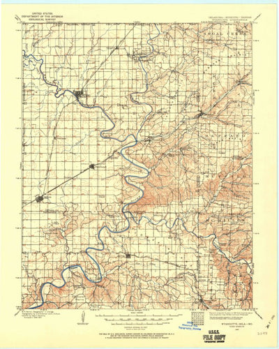 United States Geological Survey Wyandotte, OK-MO-KS (1907, 125000-Scale) digital map