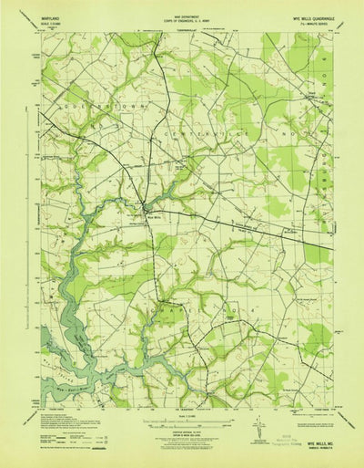 United States Geological Survey Wye Mills, MD (1943, 31680-Scale) digital map