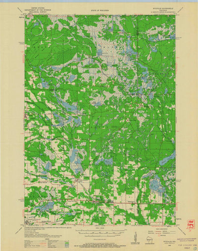United States Geological Survey Wyeville, WI (1958, 48000-Scale) digital map