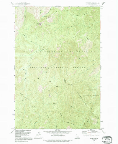 United States Geological Survey Wylies Peak, ID (1991, 24000-Scale) digital map