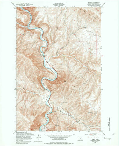 United States Geological Survey Wymer, WA (1953, 24000-Scale) digital map