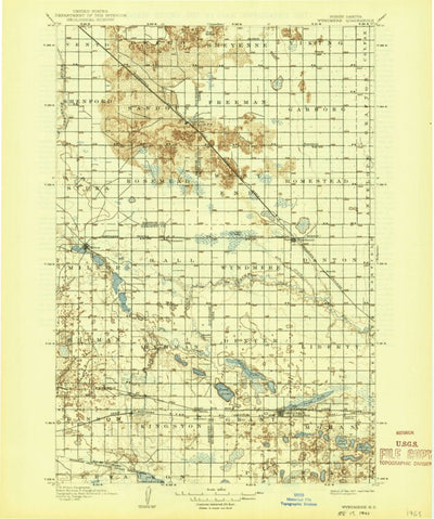 United States Geological Survey Wyndmere, ND (1907, 125000-Scale) digital map