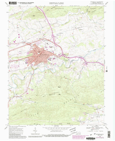 United States Geological Survey Wytheville, VA (1968, 24000-Scale) digital map