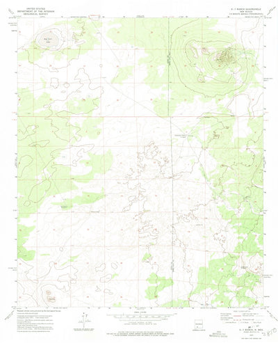 United States Geological Survey X-7 Ranch, NM (1972, 24000-Scale) digital map