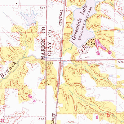 United States Geological Survey Xenia, IL (1968, 24000-Scale) digital map