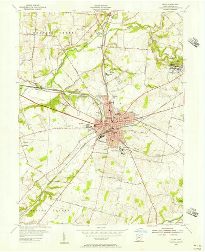 United States Geological Survey Xenia, OH (1955, 24000-Scale) digital map