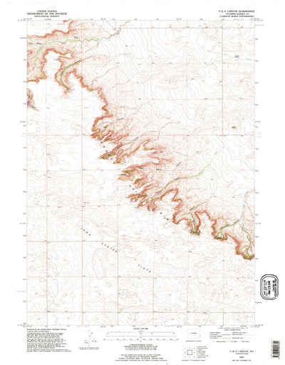 United States Geological Survey Y B O Canyon, WY (1990, 24000-Scale) digital map