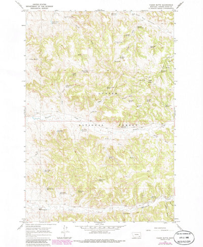 United States Geological Survey Yager Butte, MT (1967, 24000-Scale) digital map