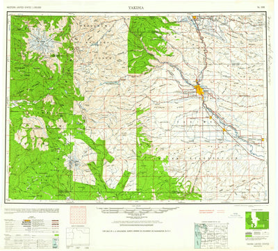 United States Geological Survey Yakima, WA (1961, 250000-Scale) digital map