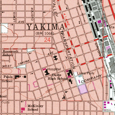 United States Geological Survey Yakima West, WA (1958, 24000-Scale) digital map