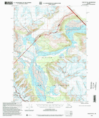 United States Geological Survey Yakutat B-1, AK (1997, 63360-Scale) digital map