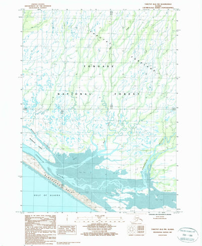 United States Geological Survey Yakutat B-4 NW, AK (1987, 25000-Scale) digital map
