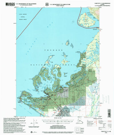 United States Geological Survey Yakutat C-5, AK (1996, 63360-Scale) digital map