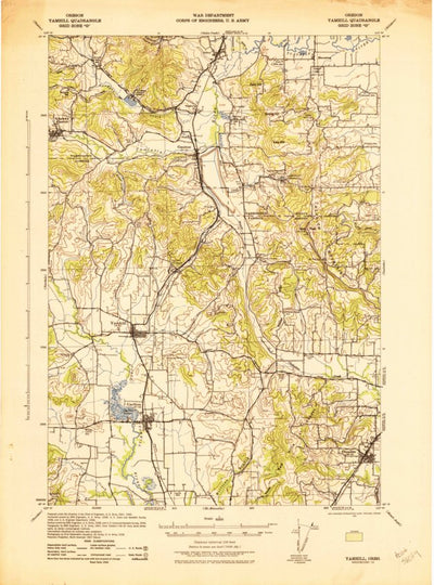 United States Geological Survey Yamhill, OR (1942, 62500-Scale) digital map