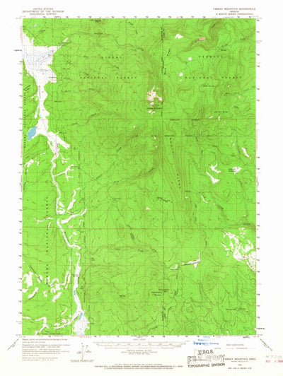 United States Geological Survey Yamsay Mountain, OR (1960, 62500-Scale) digital map
