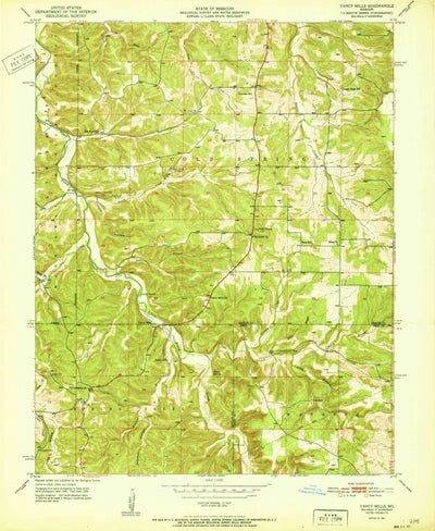 United States Geological Survey Yancy Mills, MO (1951, 24000-Scale) digital map