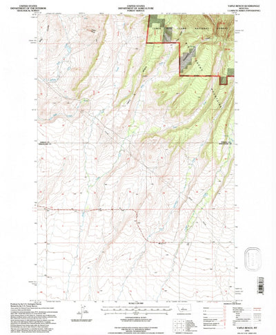 United States Geological Survey Yaple Bench, MT (1995, 24000-Scale) digital map