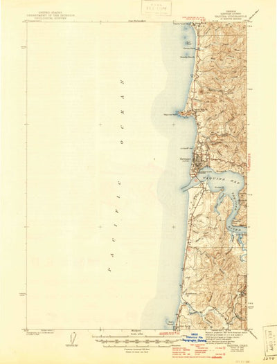 United States Geological Survey Yaquina, OR (1942, 62500-Scale) digital map