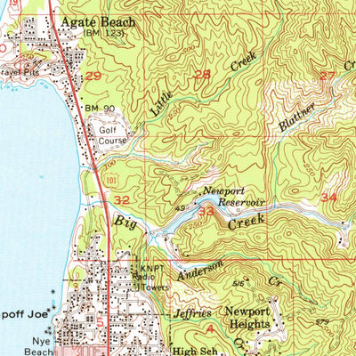 United States Geological Survey Yaquina, OR (1957, 62500-Scale) digital map