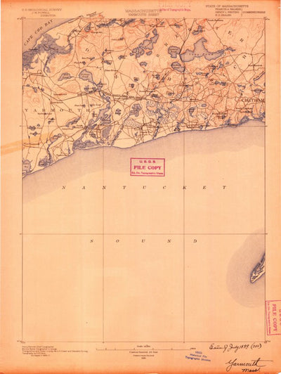 United States Geological Survey Yarmouth, MA (1889, 62500-Scale) digital map