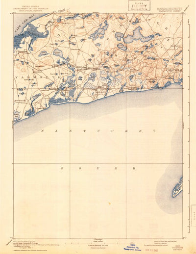 United States Geological Survey Yarmouth, MA (1893, 62500-Scale) digital map
