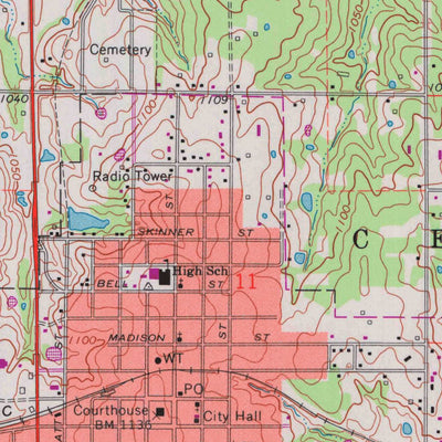 United States Geological Survey Yates Center, KS (1969, 24000-Scale) digital map