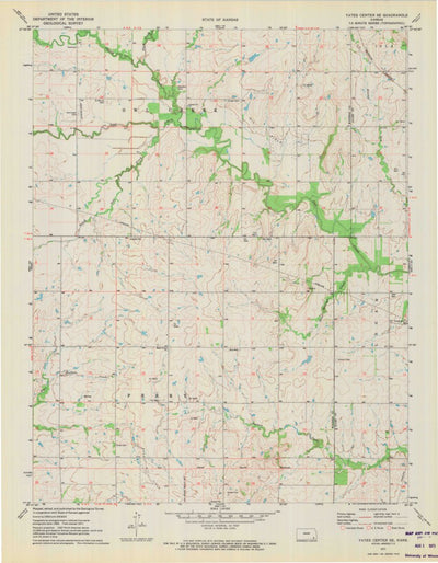 United States Geological Survey Yates Center SE, KS (1971, 24000-Scale) digital map