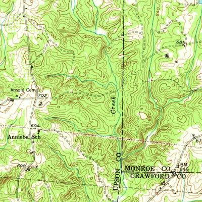 United States Geological Survey Yatesville, GA (1951, 62500-Scale) digital map