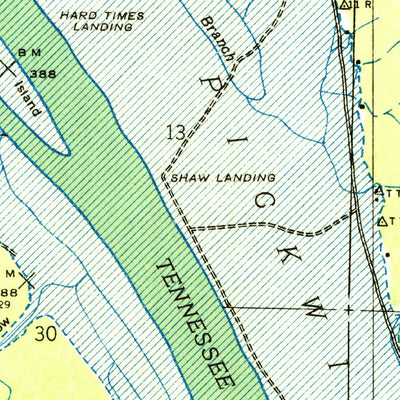 United States Geological Survey Yellow Creek, MS-AL-TN (1936, 24000-Scale) digital map