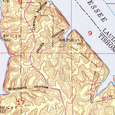 United States Geological Survey Yellow Creek, MS-AL-TN (1953, 24000-Scale) digital map