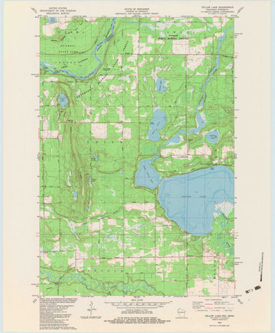 United States Geological Survey Yellow Lake, WI-MN (1982, 24000-Scale) digital map