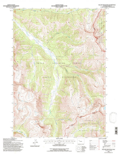 United States Geological Survey Yellow Mountain, WY (1991, 24000-Scale) digital map
