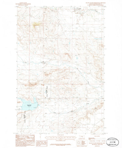 United States Geological Survey Yellow Water Reservoir, MT (1986, 24000-Scale) digital map