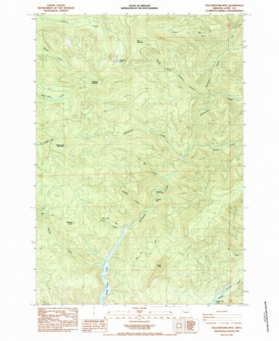 United States Geological Survey Yellowstone Mountain, OR (1985, 24000-Scale) digital map