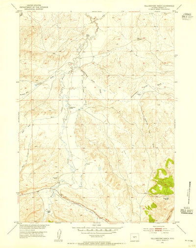 United States Geological Survey Yellowstone Ranch, WY (1953, 24000-Scale) digital map