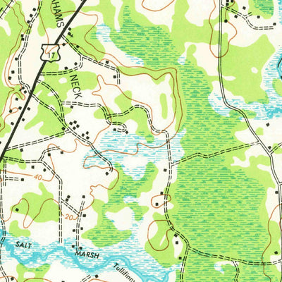United States Geological Survey Yemassee, SC (1943, 62500-Scale) digital map