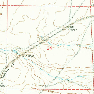 United States Geological Survey Yeso NW, NM (1966, 24000-Scale) digital map