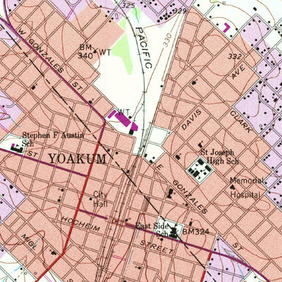 United States Geological Survey Yoakum, TX (1963, 24000-Scale) digital map