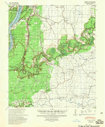 United States Geological Survey Yokena, MS-LA (1939, 62500-Scale) digital map