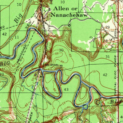 United States Geological Survey Yokena, MS-LA (1939, 62500-Scale) digital map