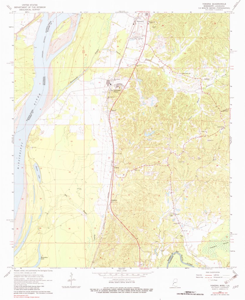 Yokena, MS-LA (1963, 24000-Scale) Map by United States Geological ...