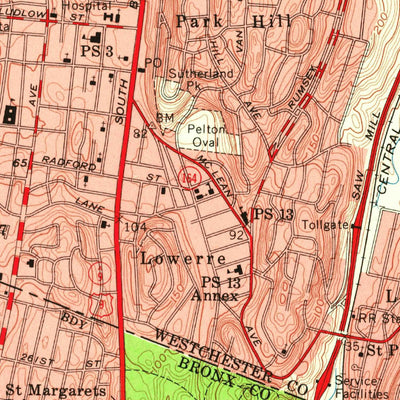 United States Geological Survey Yonkers, NY-NJ (1956, 24000-Scale) digital map