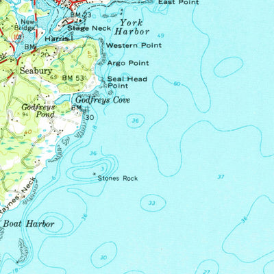 United States Geological Survey York, ME-NH (1956, 62500-Scale) digital map