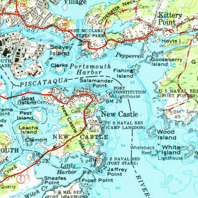 United States Geological Survey York, ME-NH (1956, 62500-Scale) digital map