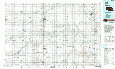 United States Geological Survey York, NE (1985, 100000-Scale) digital map