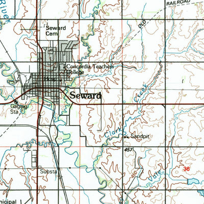 United States Geological Survey York, NE (1985, 100000-Scale) digital map